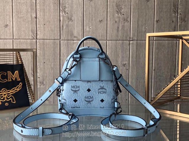 MCM雙肩背包 原單 超mini Stark經典女背包 側邊點綴鉚釘 MCM後背包 時尚迷人單品  mdmc1097